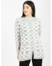Women Long coat white Front Design with button